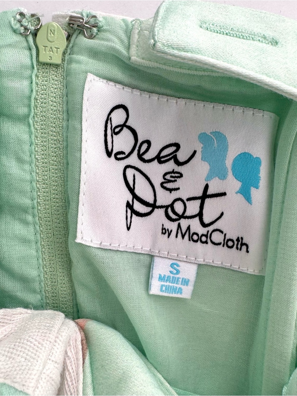 Bea & Dot ModCloth Sweetest Treat Ice Cream Cone Dress S Mint Green Pinup Retro - Picture 9 of 14